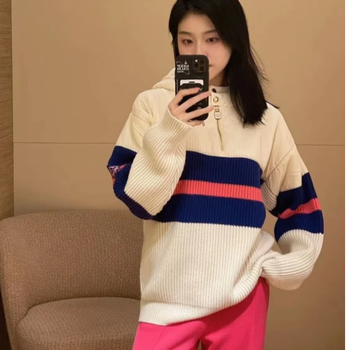 未使用 LouisVuitton/路易威登 汤/P235907655/logo 拼接毛衣 L