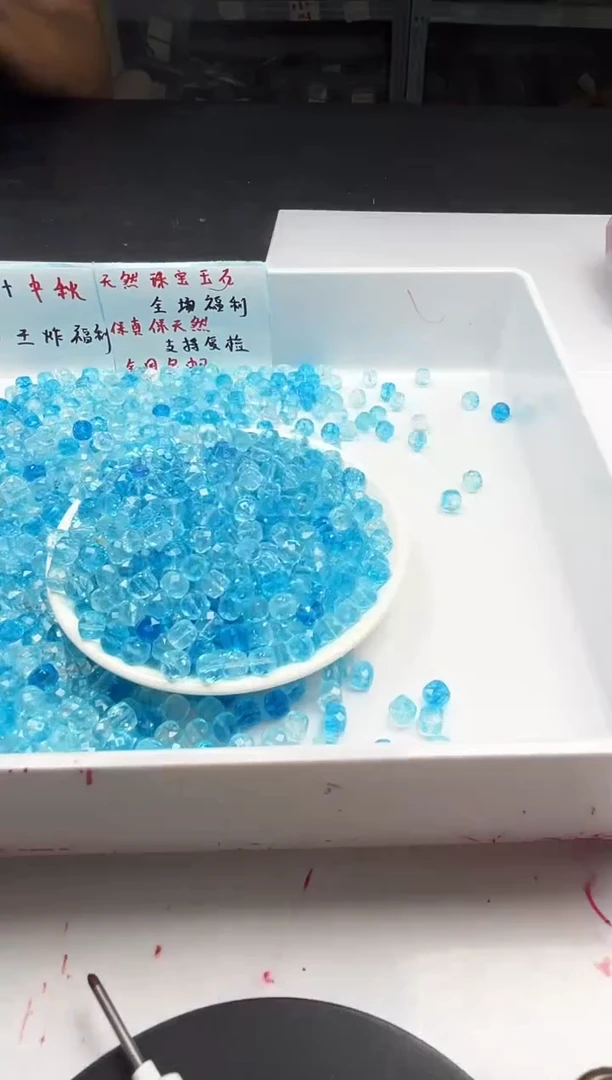 颈饰未镶嵌水晶w2725海蓝宝蓝托帕方糖7mm*10颗