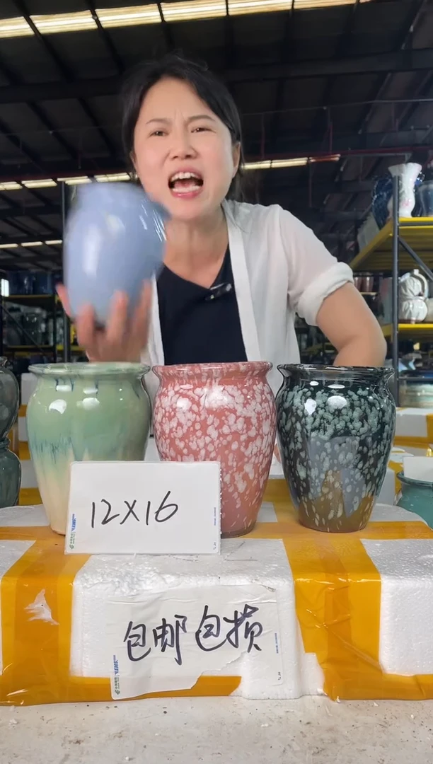 宜兴紫砂粗陶花盆12/16