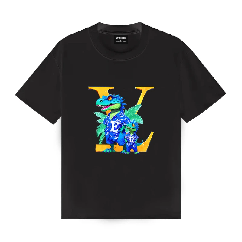 BOYSFREND短袖‘‘恐龙’’恶搞系列T恤男女夏季休闲潮牌时尚印花