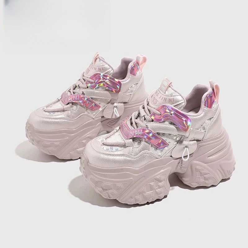 厚底内增高时尚超火老爹鞋女2025春季新款百搭松糕软底运动休闲鞋