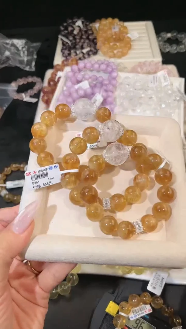 水晶手链合金多样性发一财富如水14mm