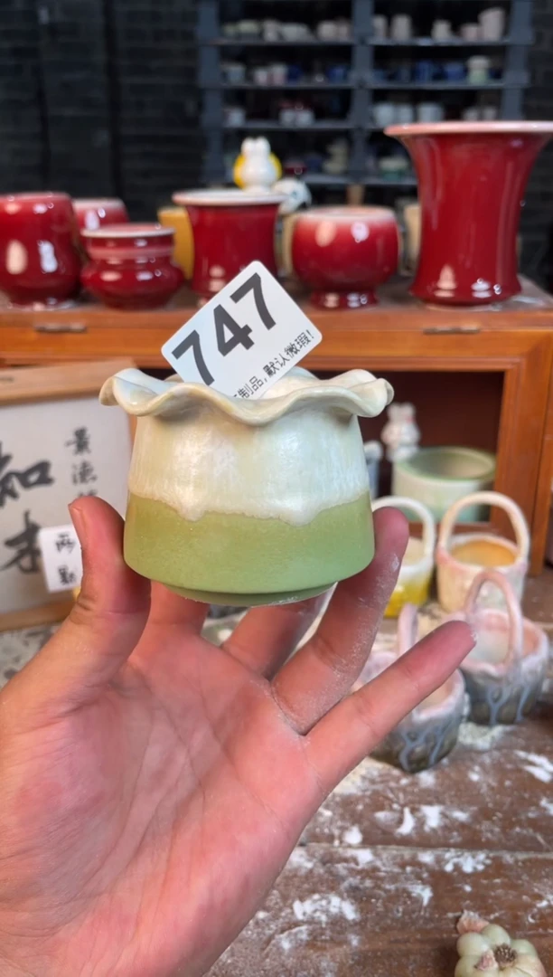 瓷片747知木小芳花盆