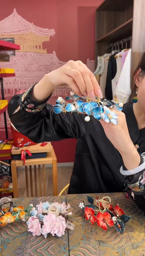 【闪购商品】刺绣非遗绒花（发饰）