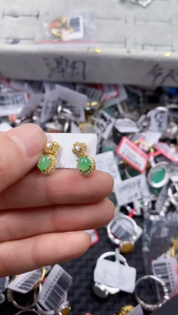 银S925镶嵌戒指翡翠222   8