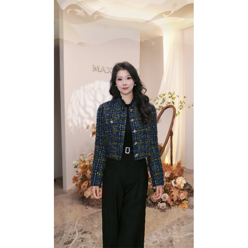 MAXRIENY轻奢气质高级感钻扣外套文艺复古感上衣女