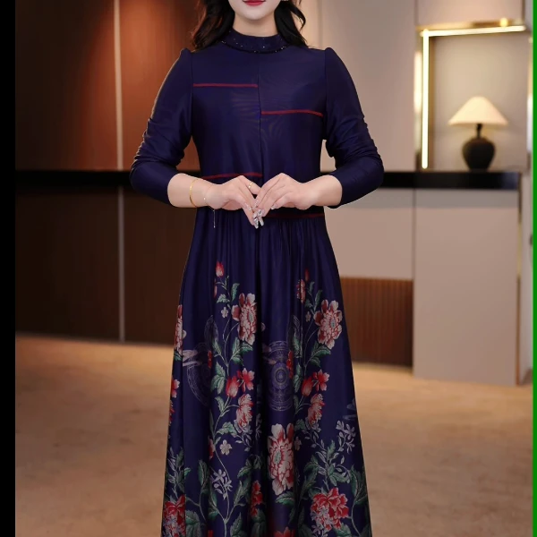 D大码女装秋季减龄舒适连衣裙遮肉显瘦加肥加大显瘦OY-D3175