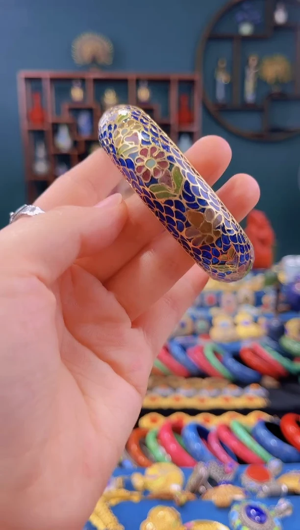 非遗景泰蓝手镯脱胎 59-64 宝蓝