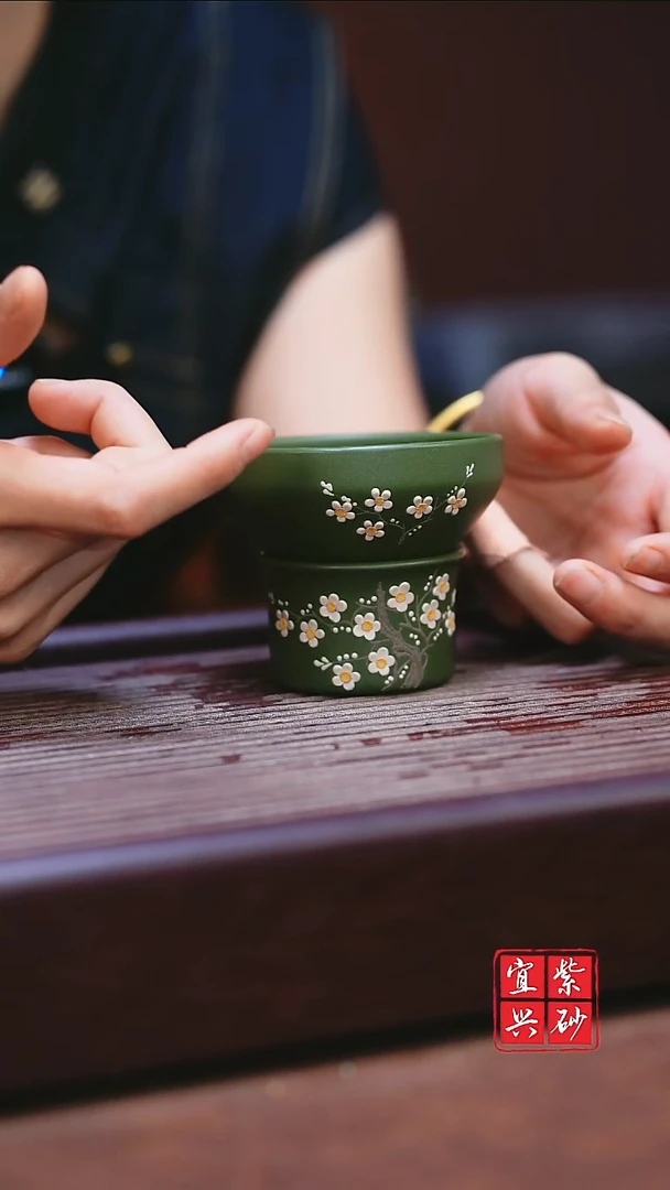紫砂其他绿泥梅花茶漏