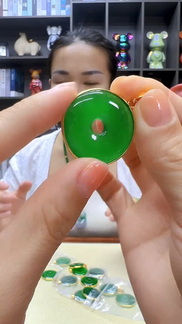 翡翠14K金镶嵌颈饰丹丹diy劲饰