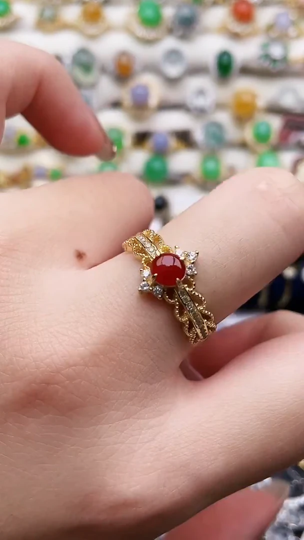 银S925镶嵌戒指翡翠81