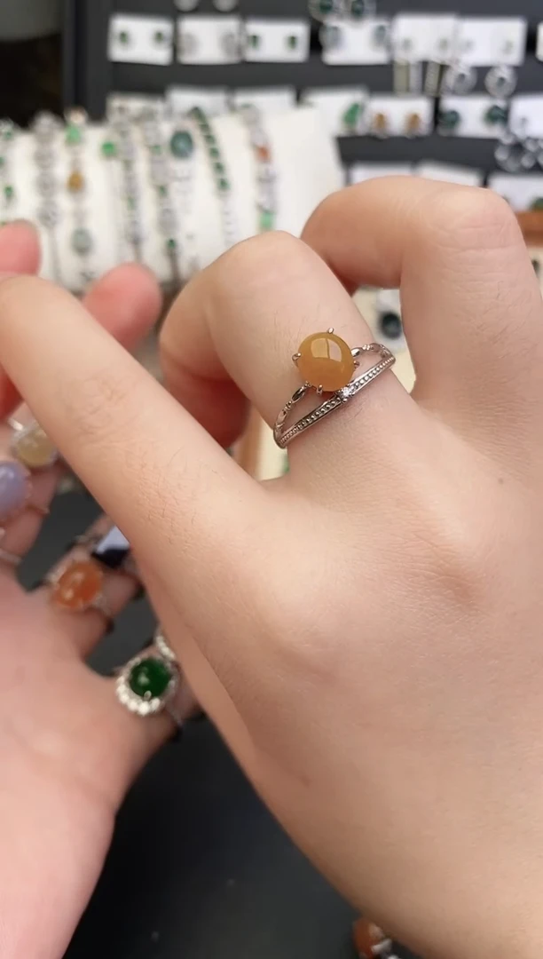银S925镶嵌戒指翡翠0