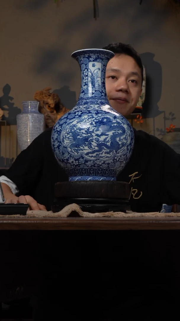 摆件WN问泥景德镇陶瓷花瓶摆件