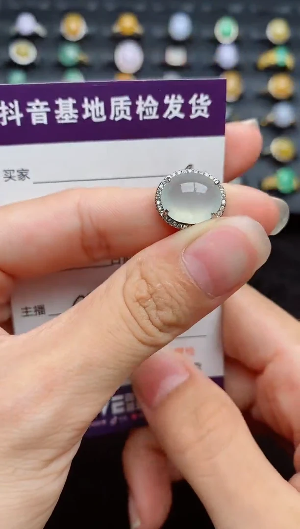 银S925镶嵌戒指翡翠1