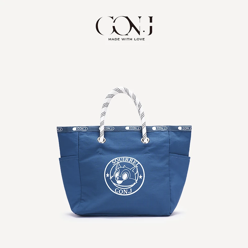 CON.J【清仓福利】日韩系ins休闲大容量女士图案纯色手提包