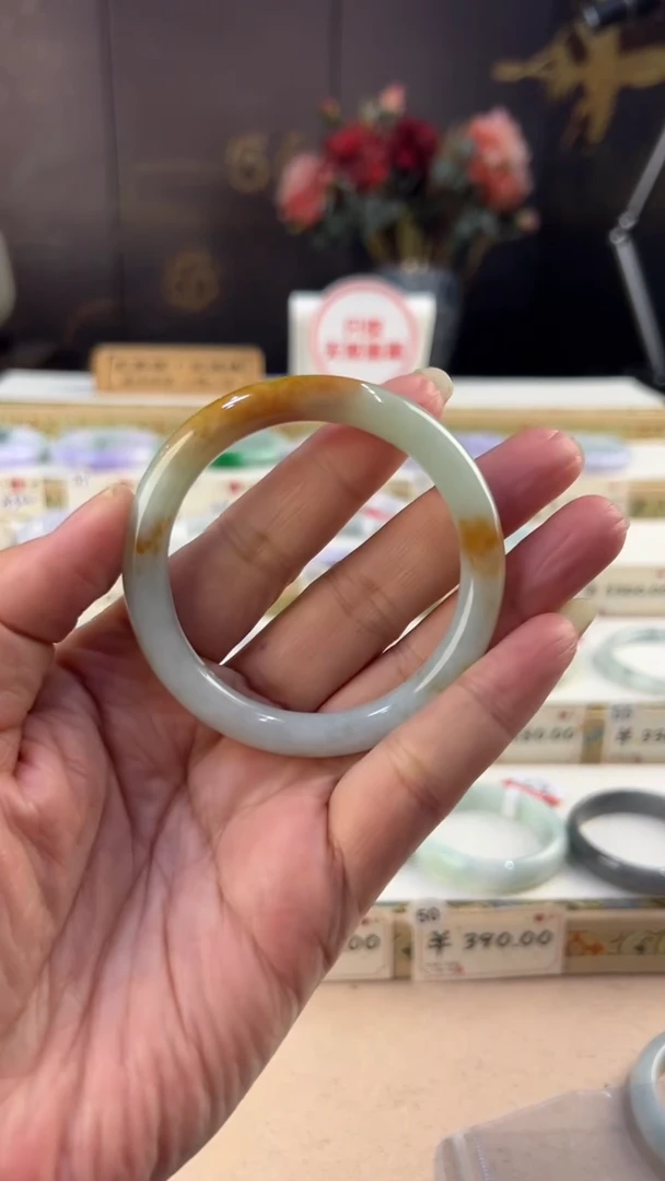 【闪购商品】翡翠手镯未镶嵌54圈口黄翡