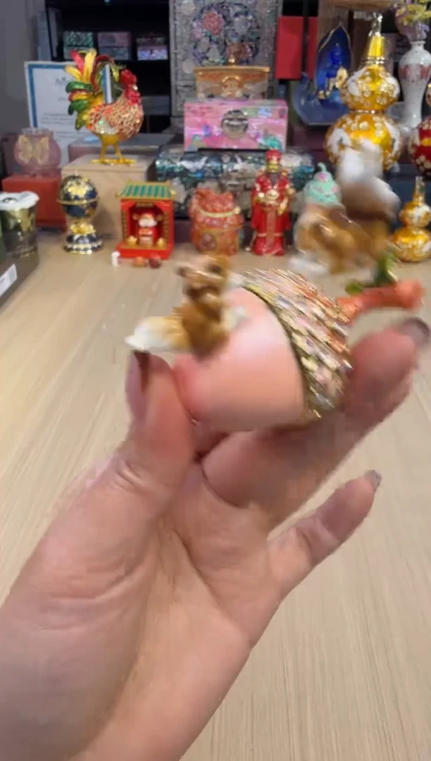 253七宝粉色双松鼠