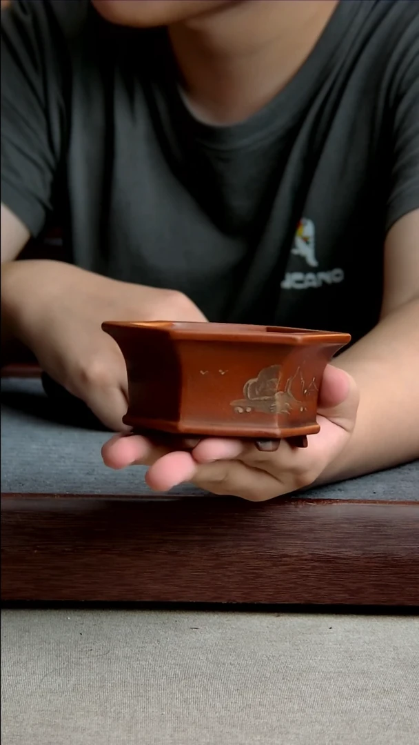 紫砂花盆9*8*4内径紫砂花盆