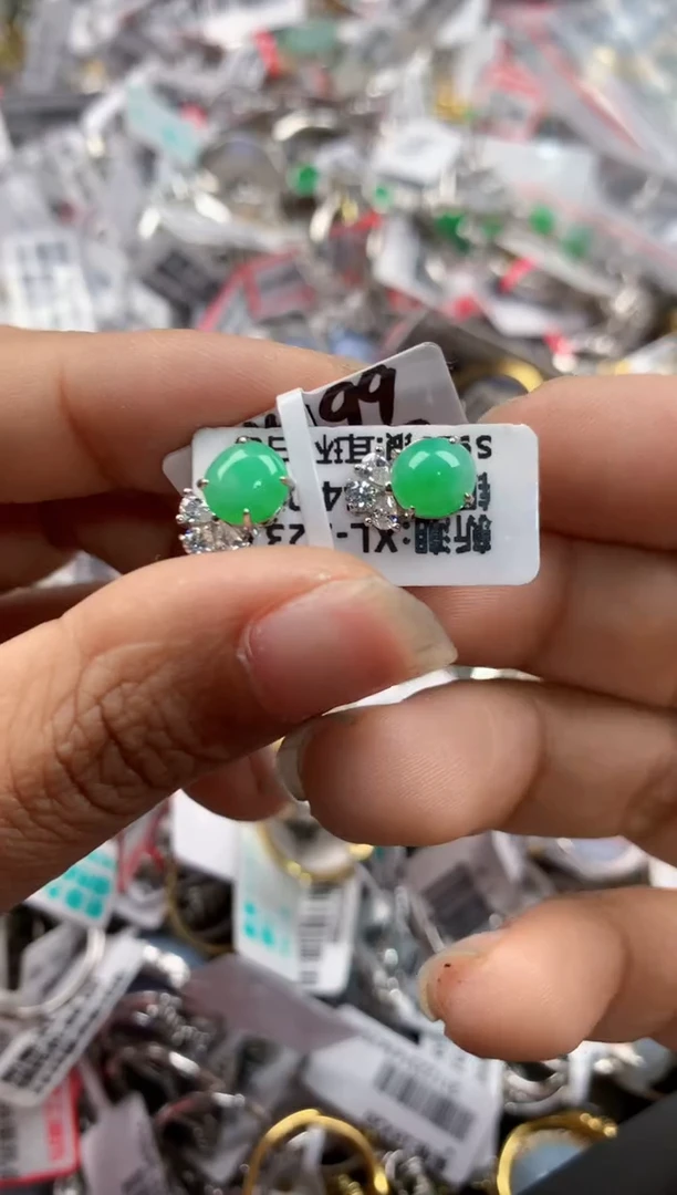 银S925镶嵌戒指翡翠141414----7