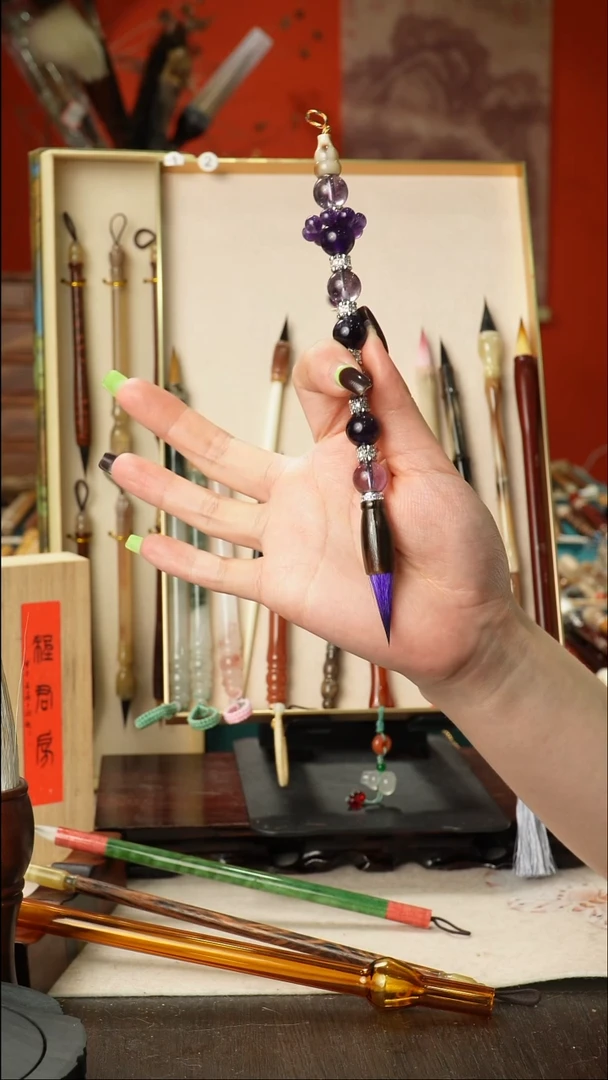 孤品高货毛笔链接 清水试笔 蘸墨不退