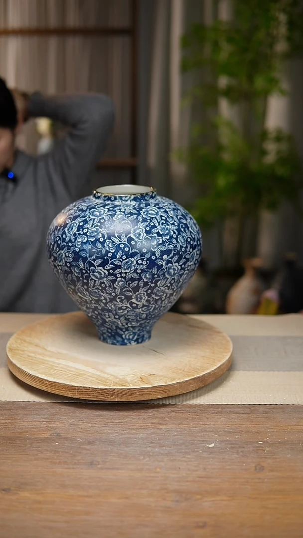 【闪购商品】陶瓷 花器芙蓉花月亮罐