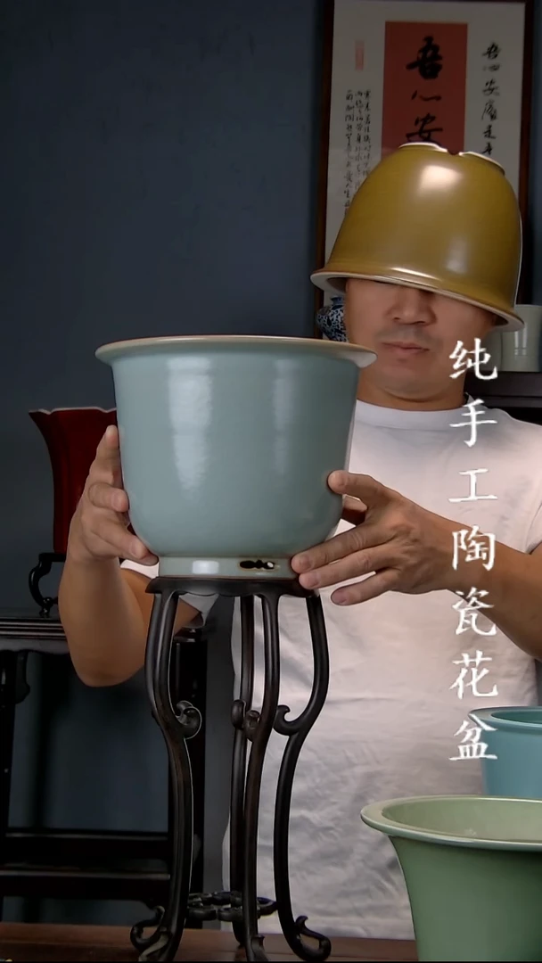 景德镇手工陶瓷花盆