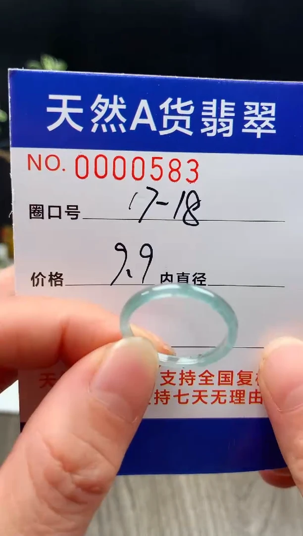 未镶嵌戒指翡翠17-18#