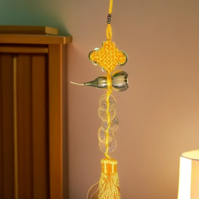 【李老师】40以上枕边有三物 福禄 前途 吉祥 纯铜葫芦五D钱挂件