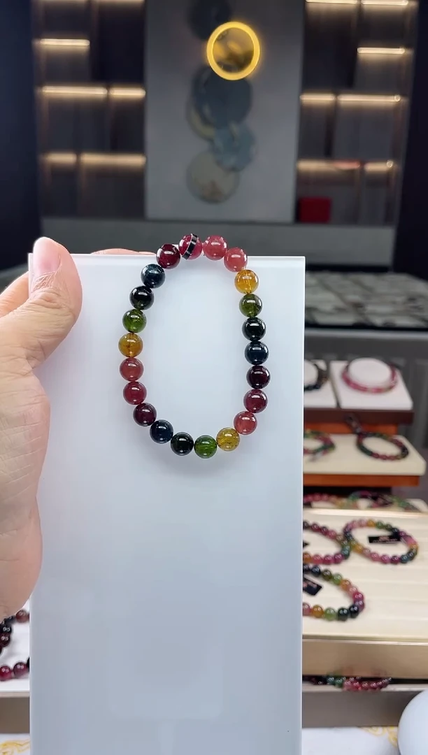 未镶嵌单圈手串碧玺（多样性发一条）Q