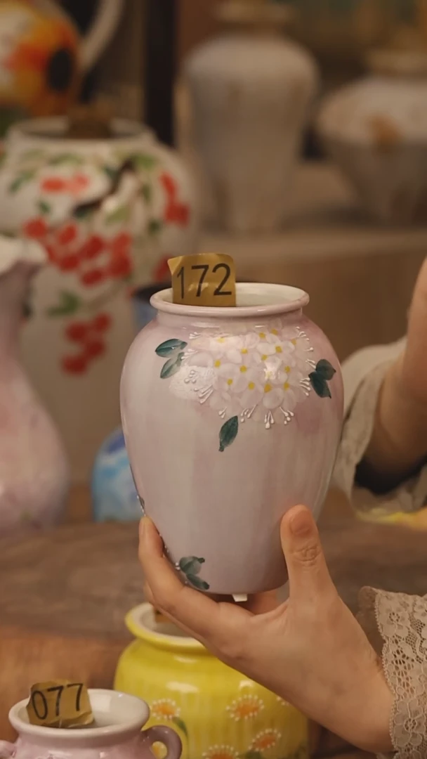 陶瓷景德镇设计师手作花器摆件侘寂风@M172@