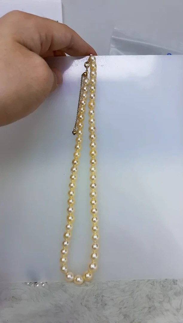未镶嵌DA海水珍珠羽皇金串链 y272