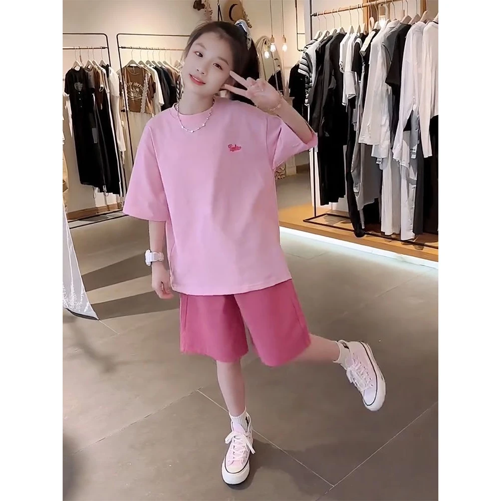 女童夏装套装2025新款大童夏季洋气两件套儿童炸街潮酷穿搭童装夏