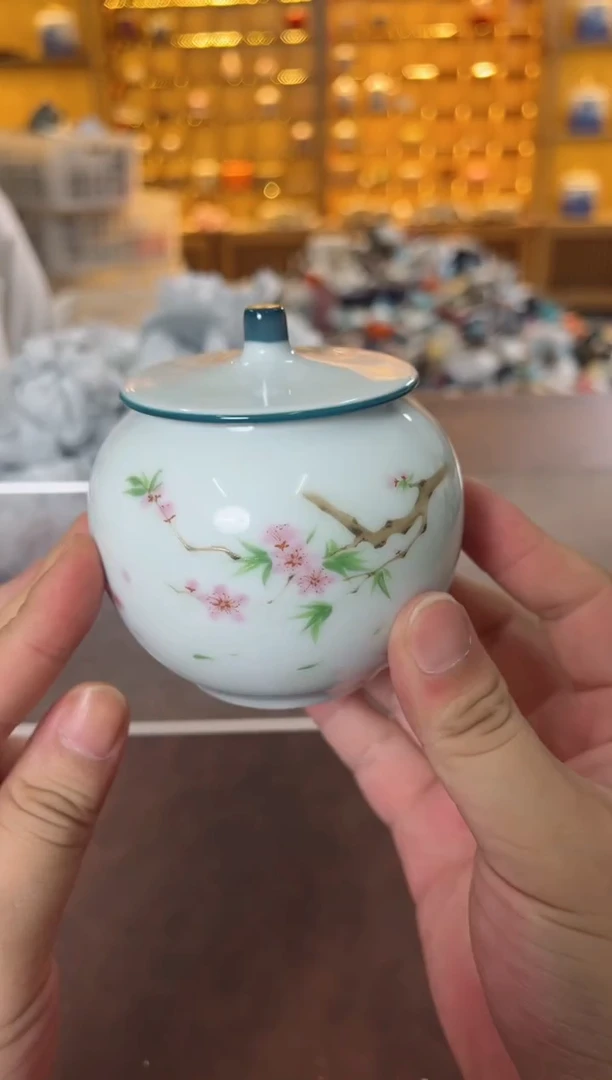 瓷片鸣盏居11111111青瓷茶叶罐