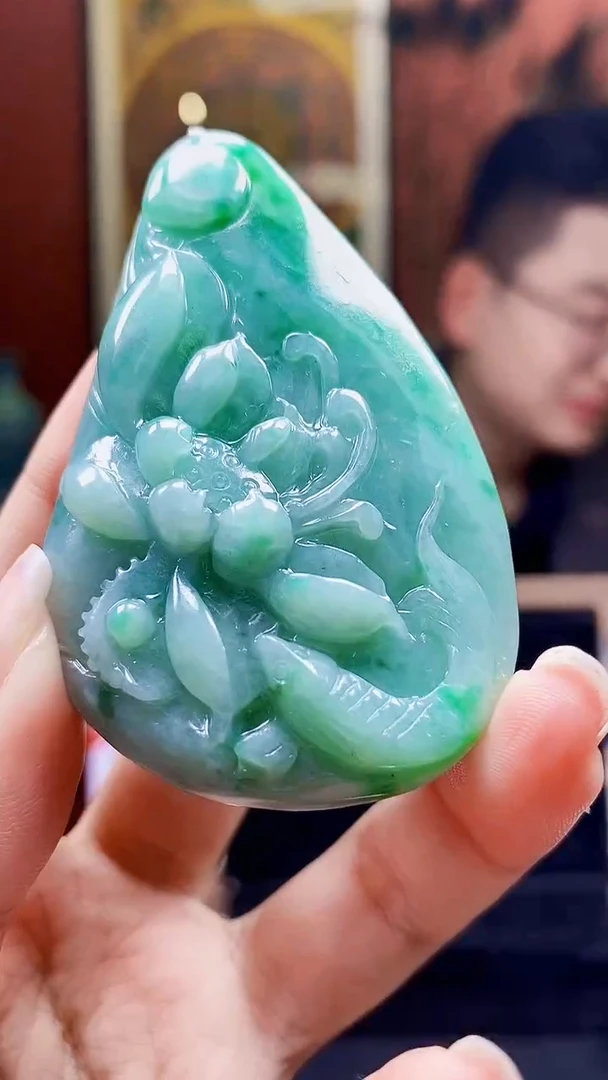 未镶嵌定制翡翠KK翡翠毛货吊坠-14