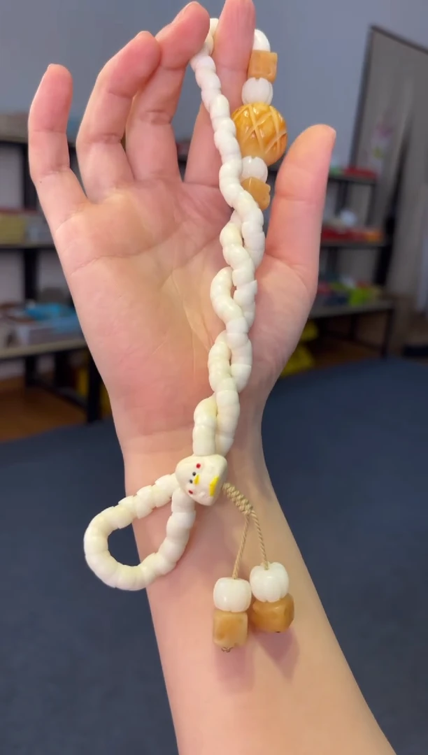 白玉菩提吊坠 海南白玉大肠108颗【饭团鸭】