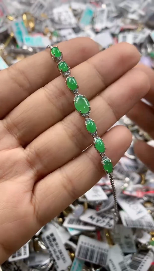 银S925镶嵌戒指翡翠3333----9