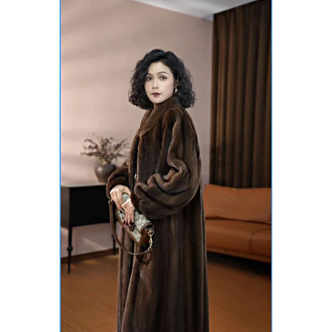 『复古咖啡貂』紫金短二 抽刀｜高端水貂气质设计师冬季外套-2329