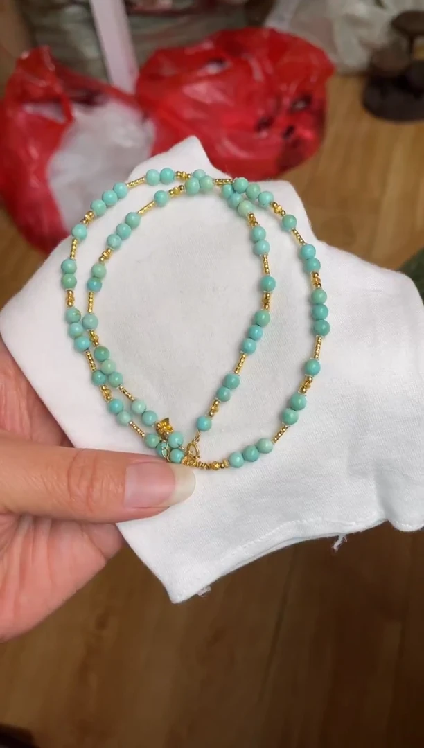 银S925镶嵌绿松石项链78