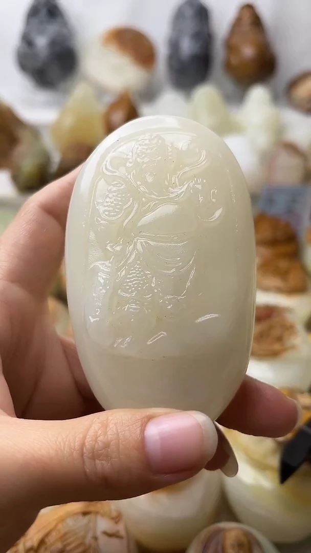 石材古青石棉纹正常不退换财神