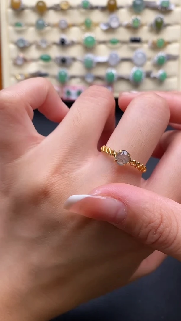 银S925镶嵌戒指翡翠4444444+2