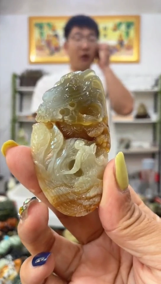 未镶嵌岫玉手把