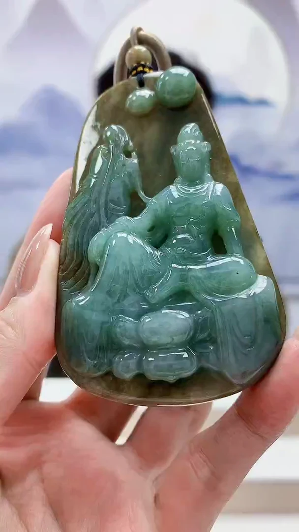 未镶嵌定制翡翠4917MM-毛货挂件16