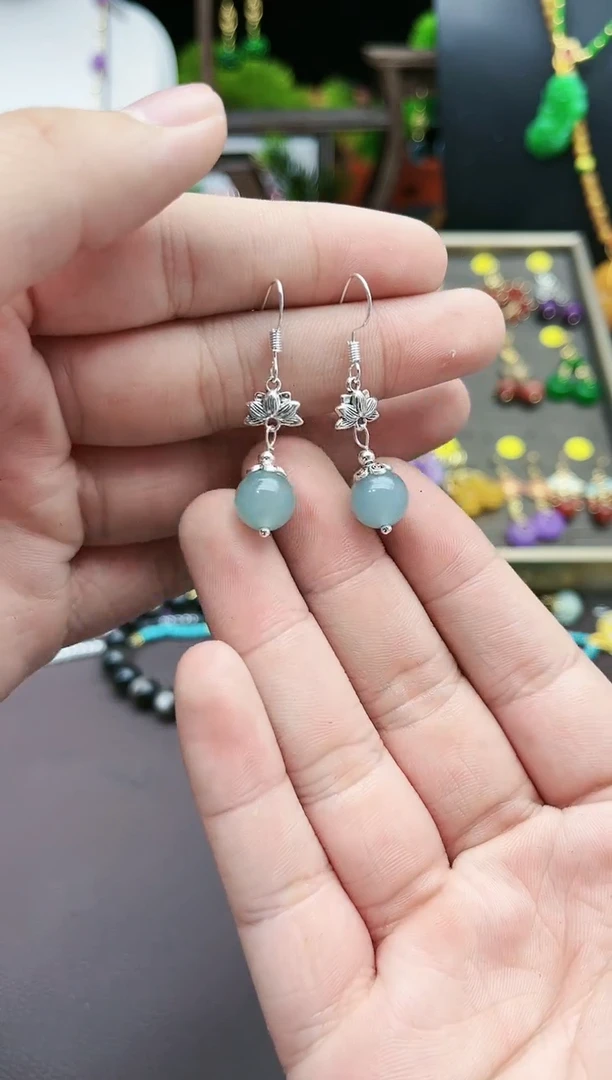 【闪购商品】玛瑙/玉髓耳钉银S925镶嵌237000