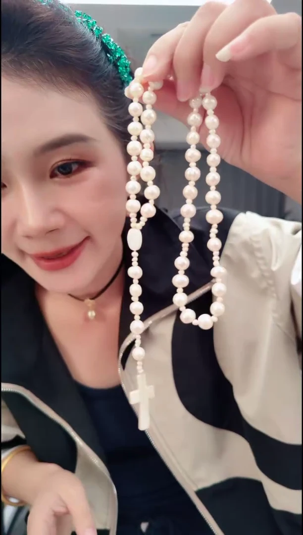 颈饰合金淡水珍珠2762十字珍珠项链