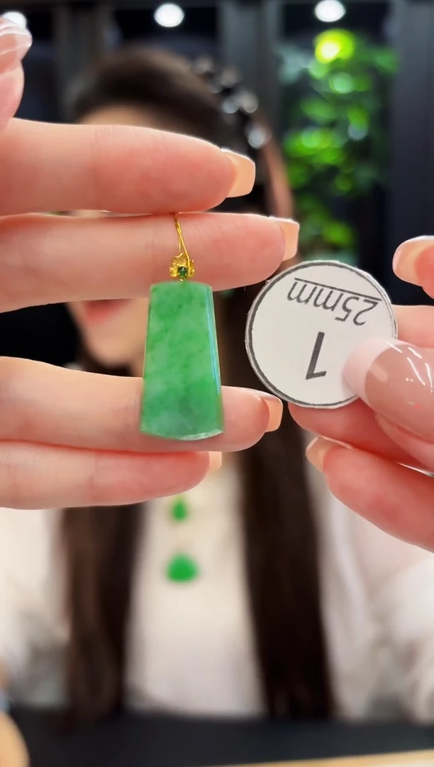 颈饰18K金镶嵌翡翠缅料A货/支持复检/一件