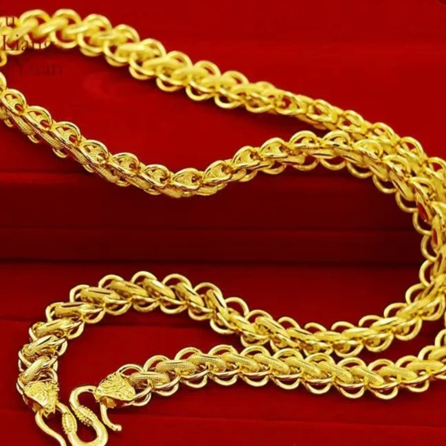 合金项链 【泰链】时尚潮流霸气百搭经典空心素款编织气质情侣坠链