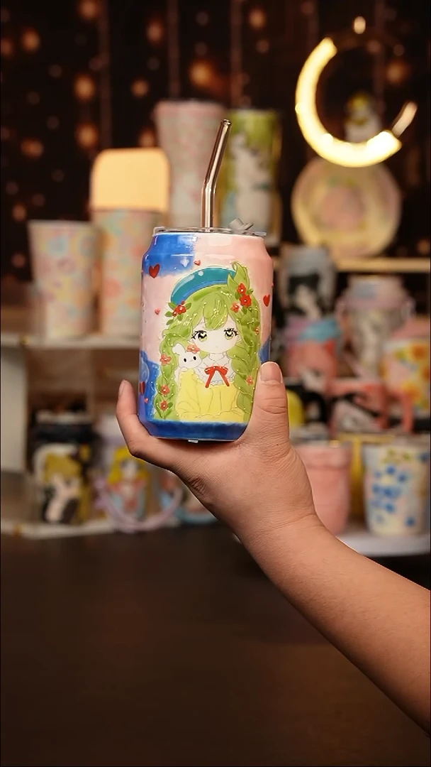 (玉泥）景德镇手工手绘文创陶瓷杯