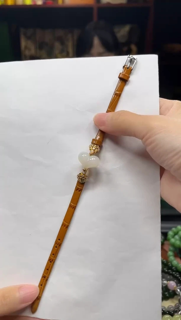 银S925镶嵌手链和田玉表带