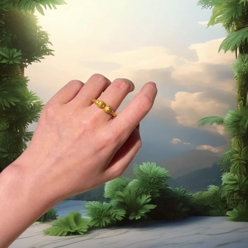 （七夕专享）18k金 南瓜对珠古法传承戒指