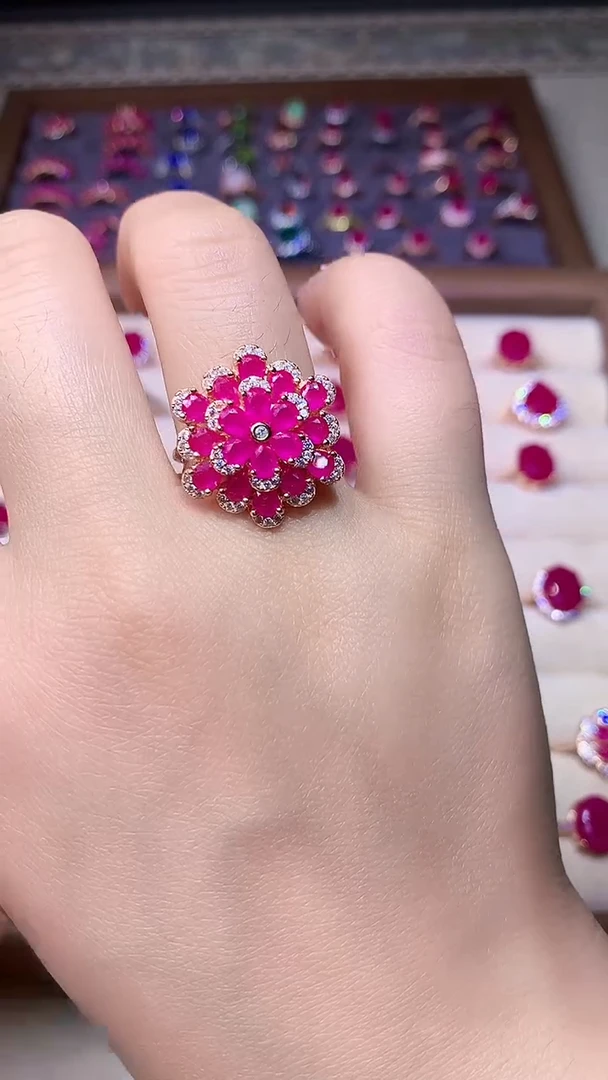 【闪购商品】红宝石戒指银S925镶嵌000